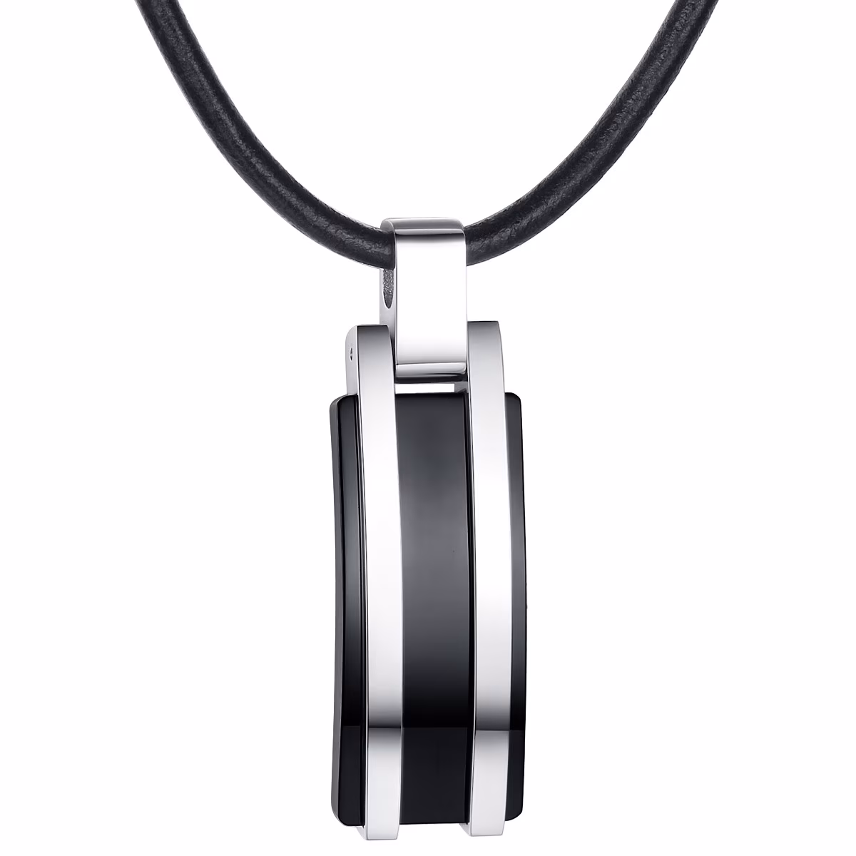Leder-Kette Echtleder in Schwarz