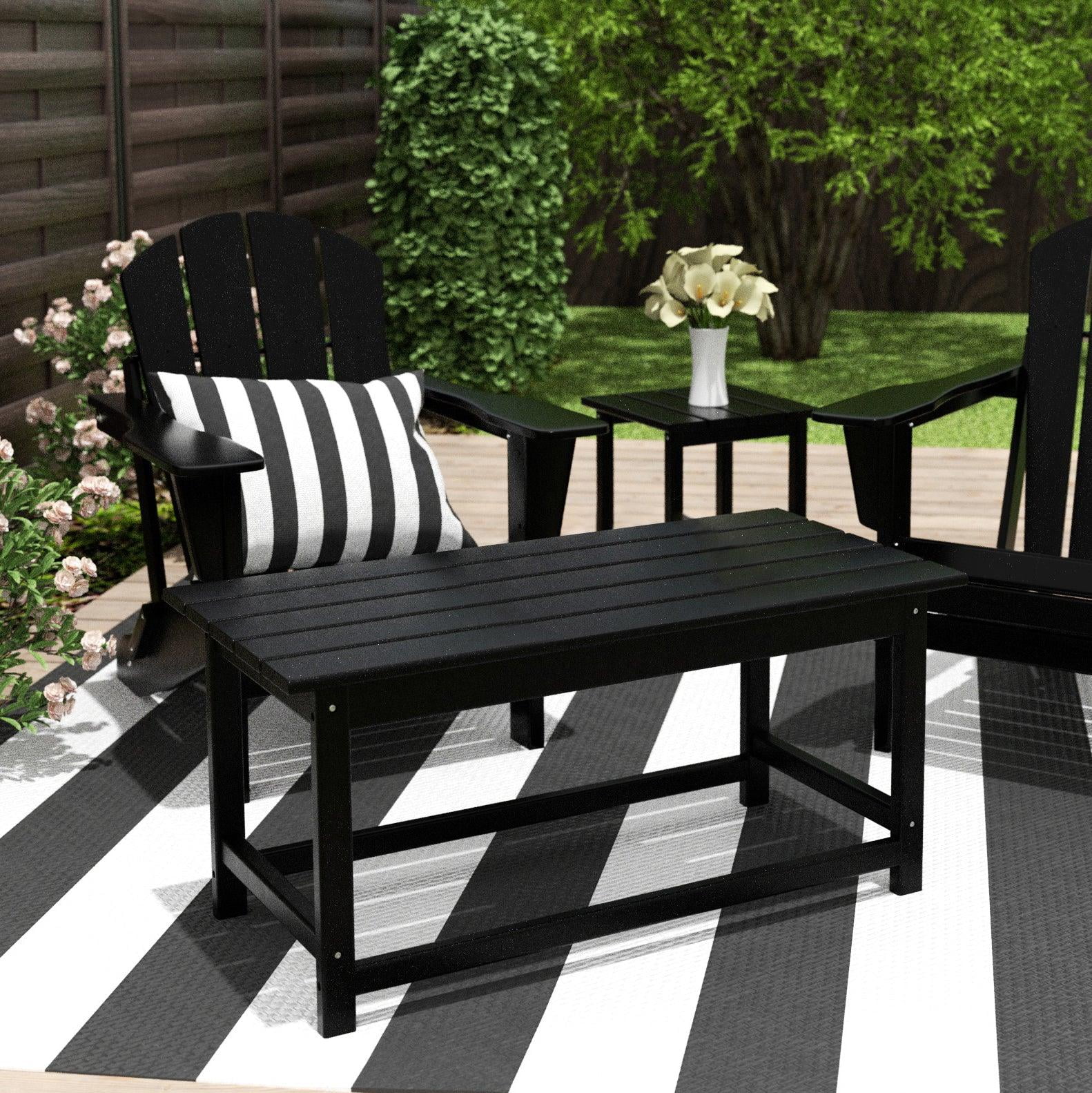 Costaelm Paradise Adirondack Outdoor Coffee Table, Black