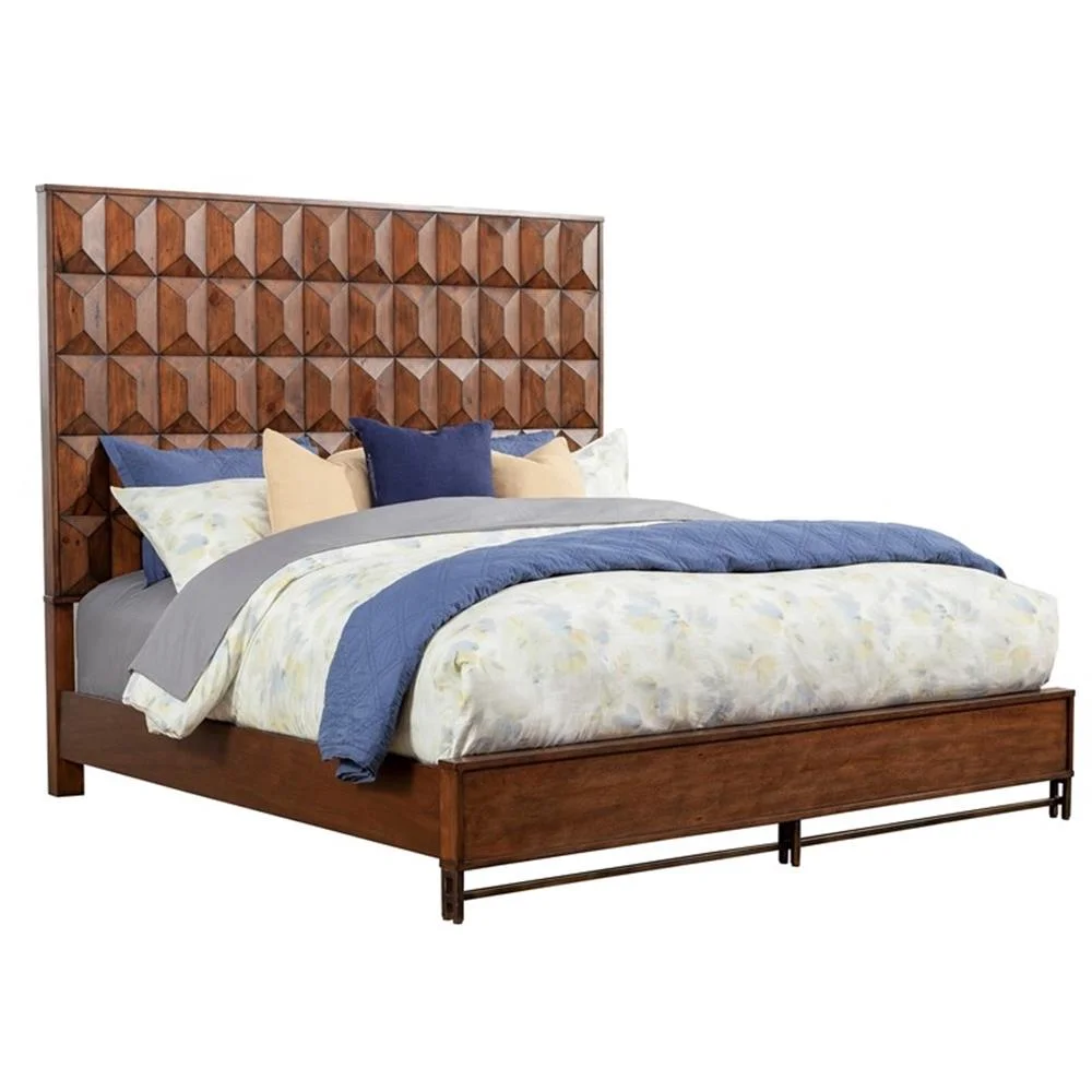 Home Square 2-Piece Set with Trig Queen Panel Bed & 6 Drawer Dresser