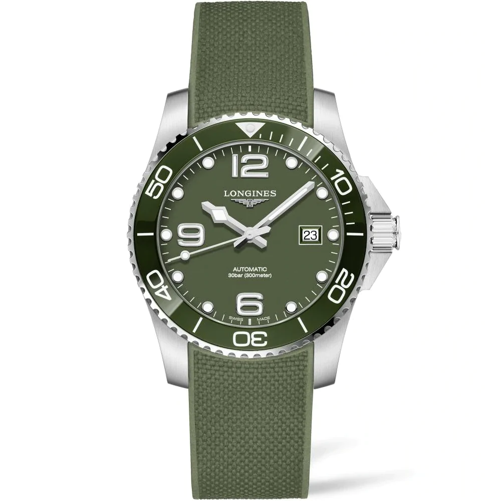 Longines Hydroconquest 41MM Automatic Green Ceramic Diving Watch L37814069