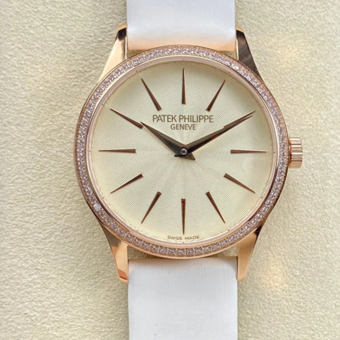 PATEK Watch Calatrava 33mm Pink Glod Champagne Gold Dial