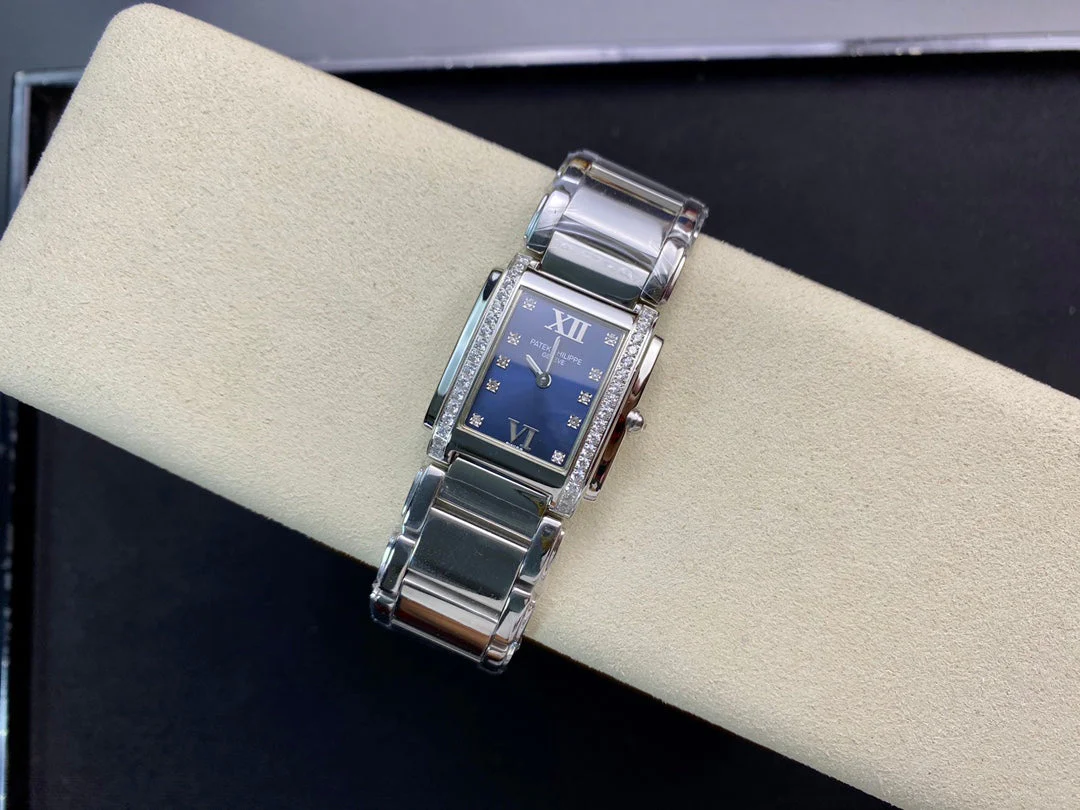 PATEK Watch Twenty-Four 25.5mm Silver Blue Dial