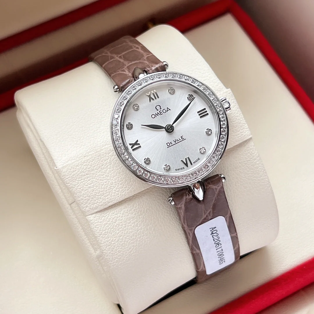 Omega Watch De Ville 27.4mm Silver Brown Leather