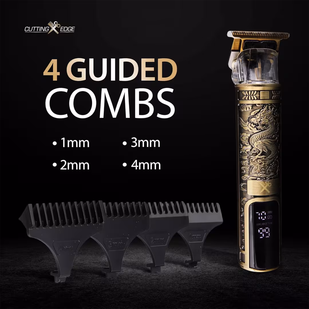 Cutting Edge  Men’s LCD Zero-Gap T-Blade Hair & Beard Trimmer (Dragon Design)