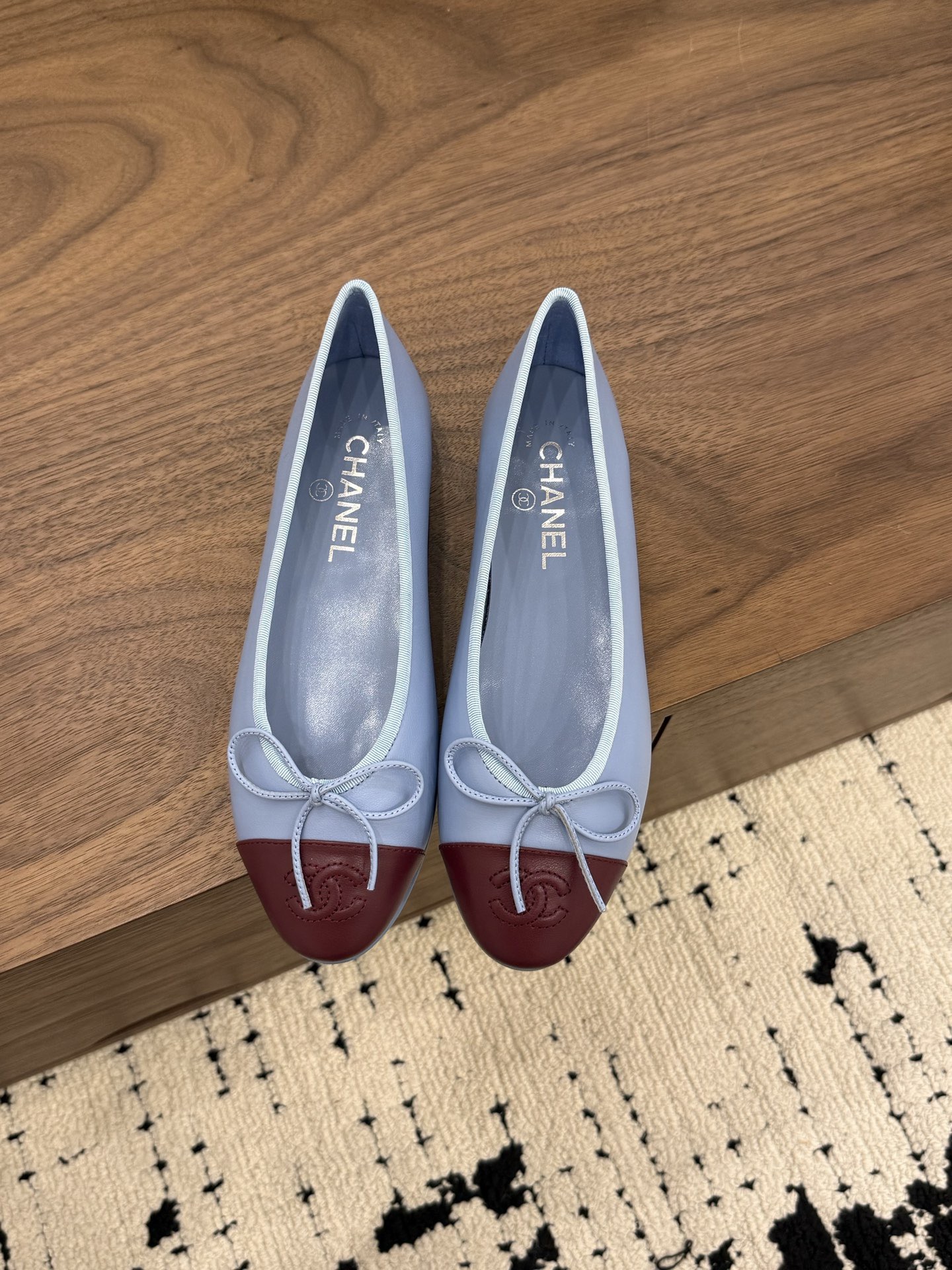 Chanel 26S Matthieu Blazy's Ballet Flats Burgundy Blue