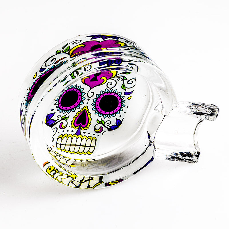 Day of Dead Skull Glass Ashtray (Random Pattern)