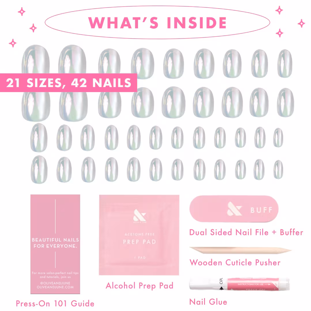 Olive & June  Instant Mani Press-On Nails Sheer Lavender Shimmer