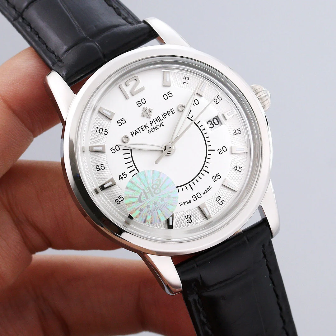 Patek Watch  CALATRAVA 40MM DATE WHITE DIAL