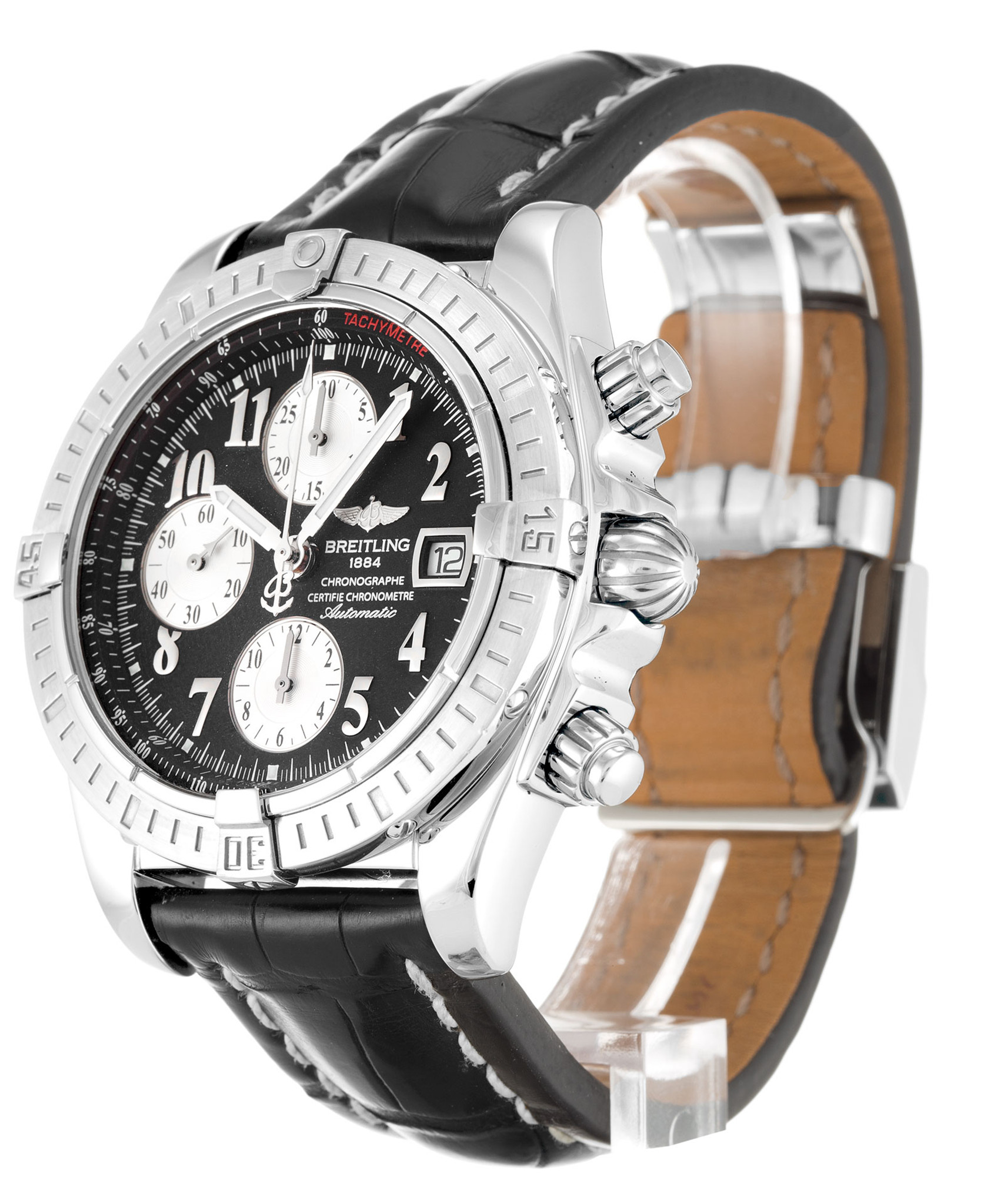 Replica Breitling Chronomat Evolution Black Dial Number Markers A13356