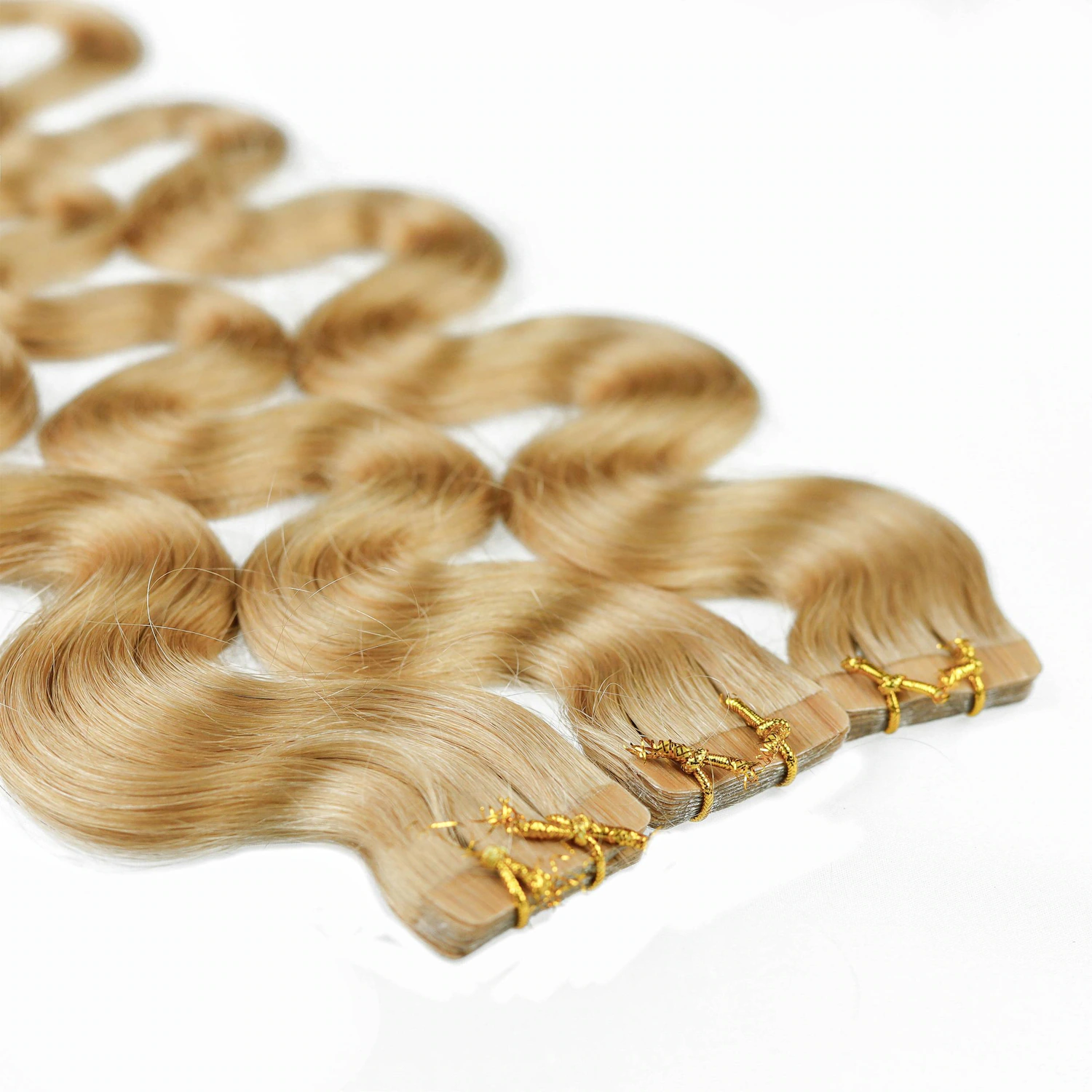 Tape Extensions Echthaar #9/31 Lichtblond Gold-Asch