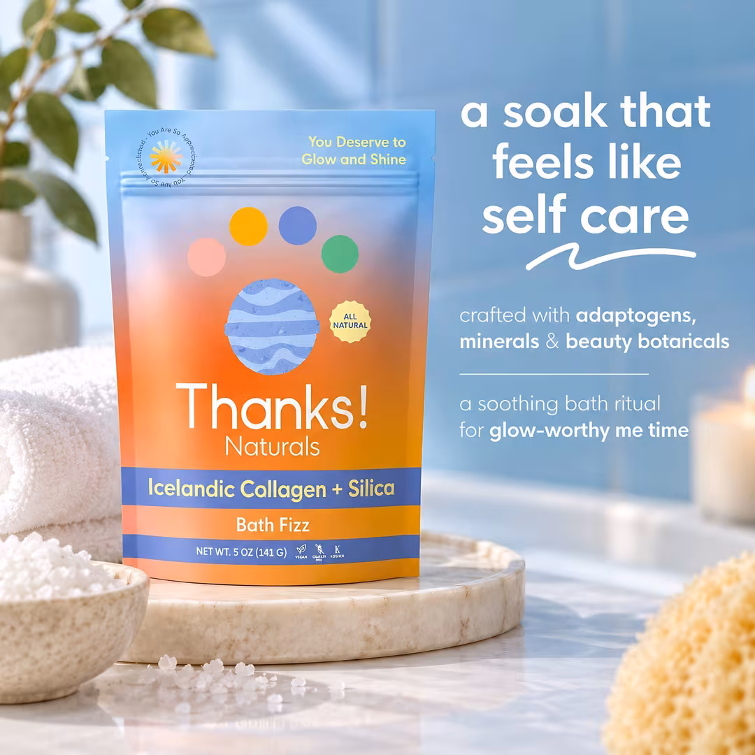 Thanks! Naturals  Icelandic Collagen + Silica Bath Fizz