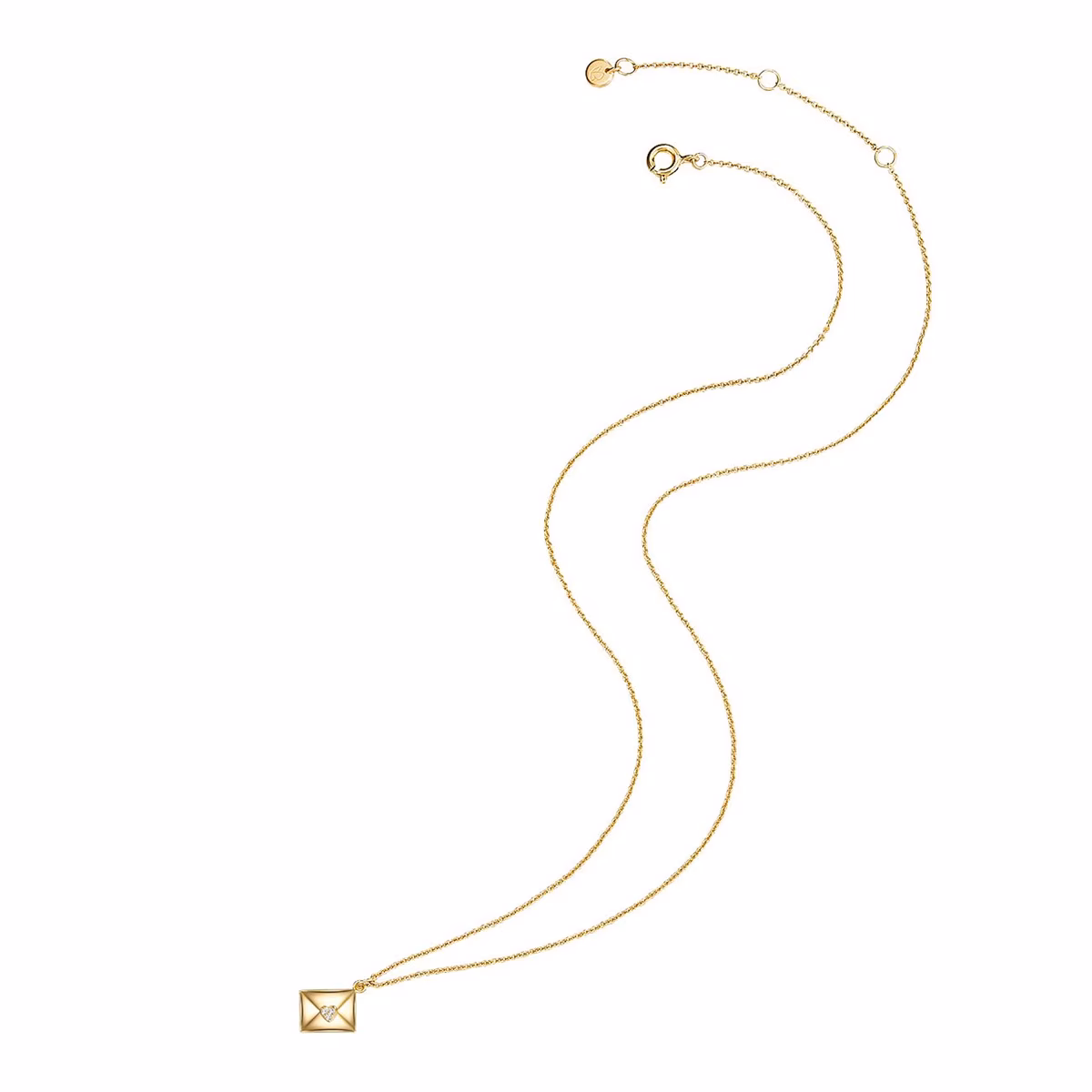 Halskette Kuvert Sterling Silber Zirkonia in Gelbgold