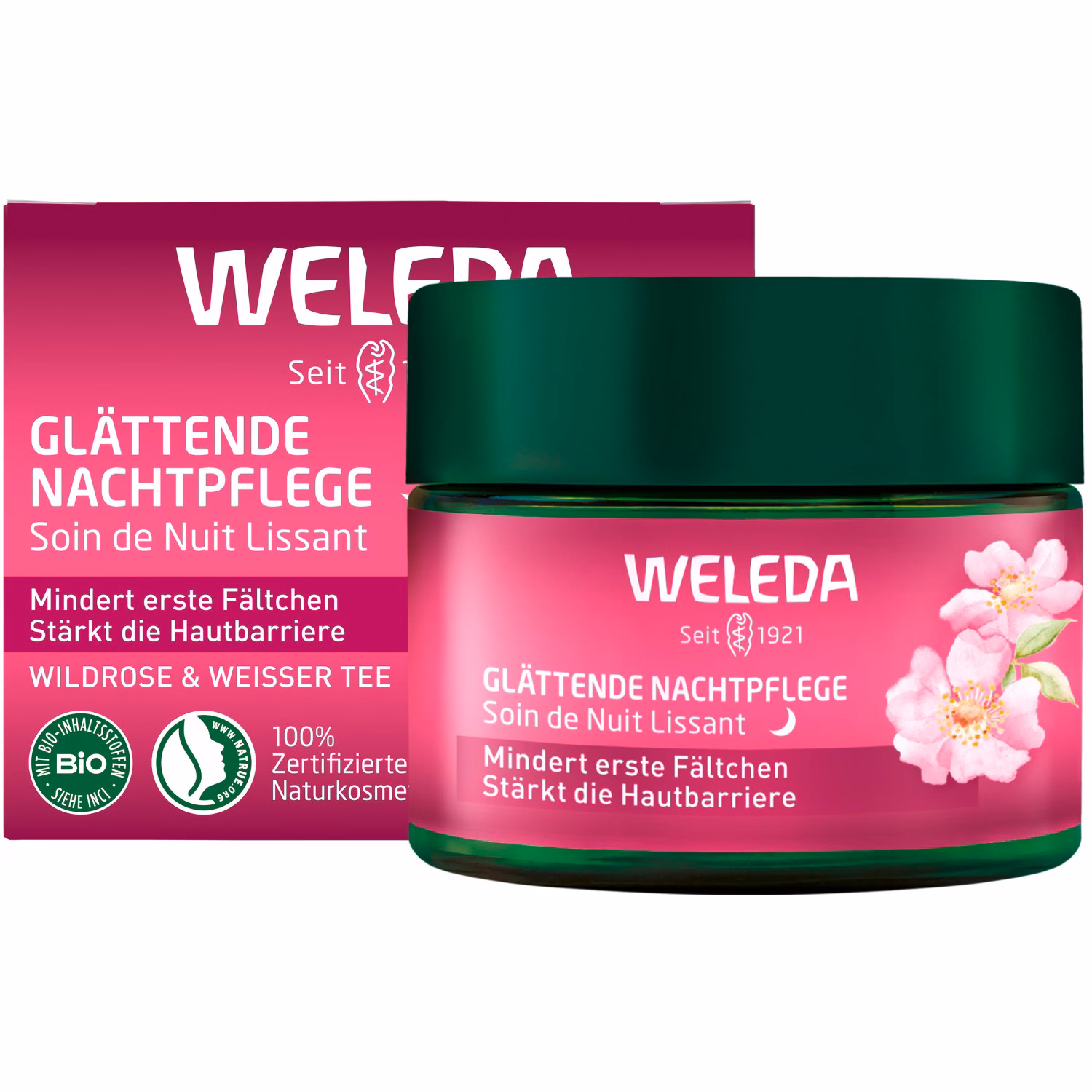 Glättende Nachtpflege Wildrose & Weisser Tee
