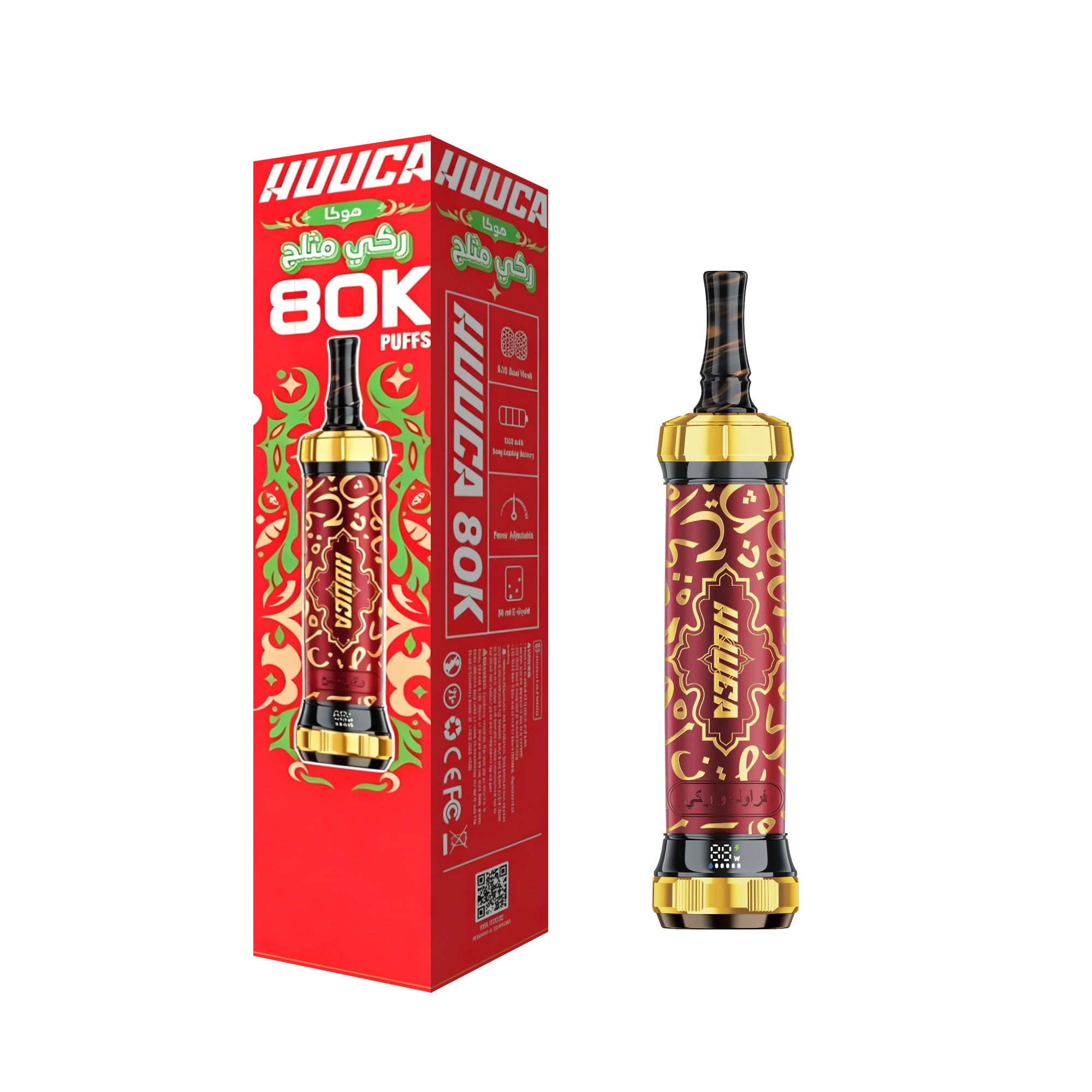 HUUCA 80K Puffs 3mg Rechargeable DTL Hookah Pen