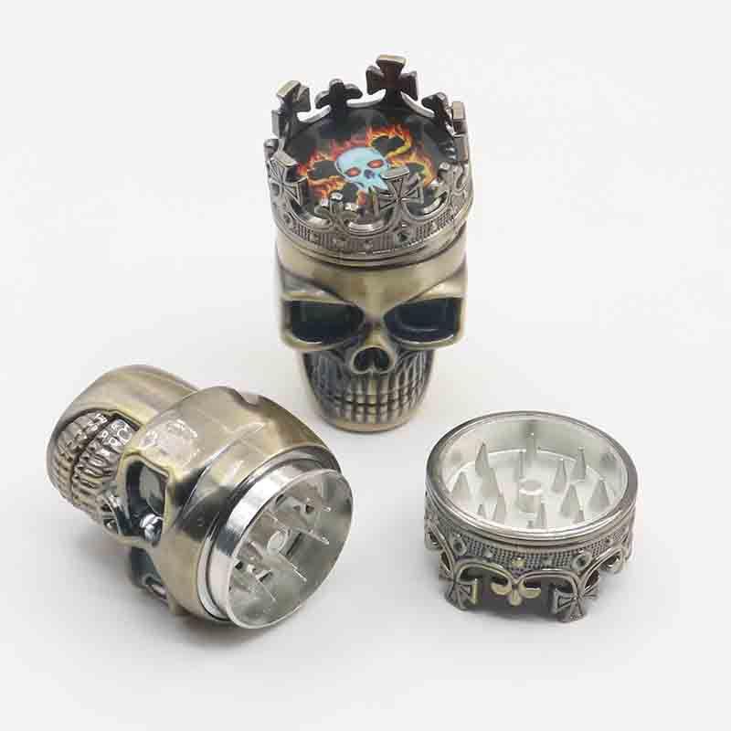 Crown Skull Plastic Weed Grinder 2 Layer