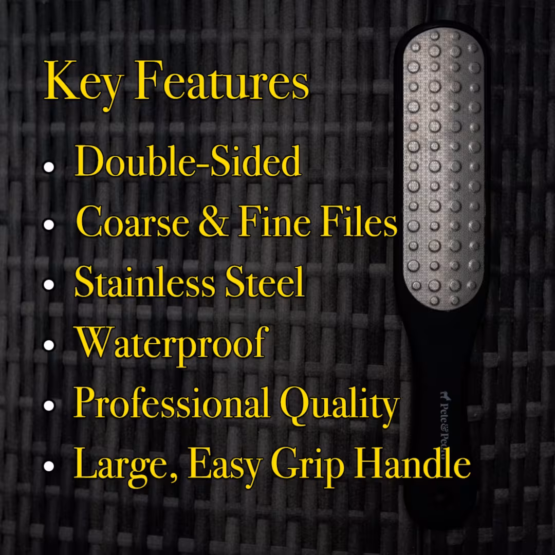 Pete & Pedro  Double-Sided Foot File For Calluses, Patches, & Smooth Skin