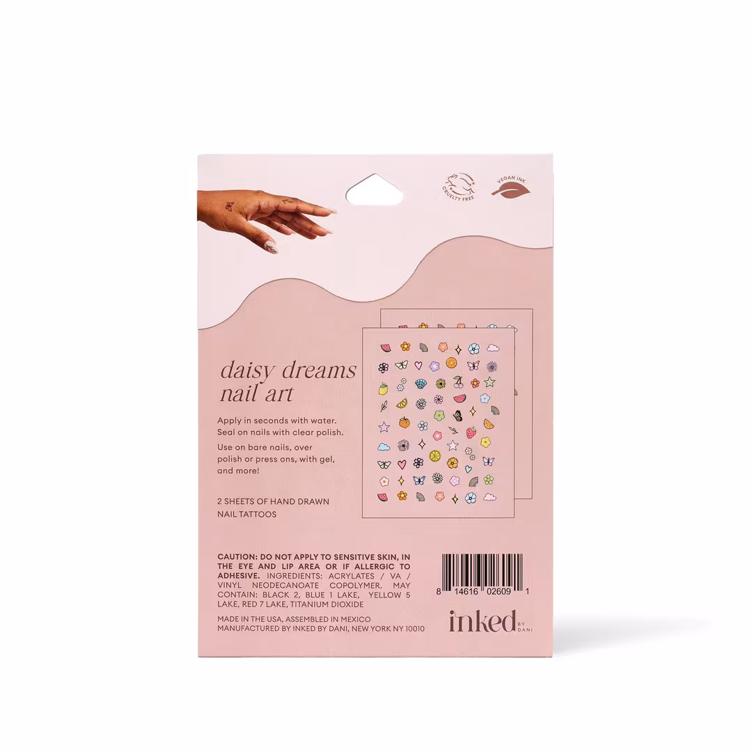 Inked by Dani  Daisy Dreams Nail Art Temporary Tattoo Pack