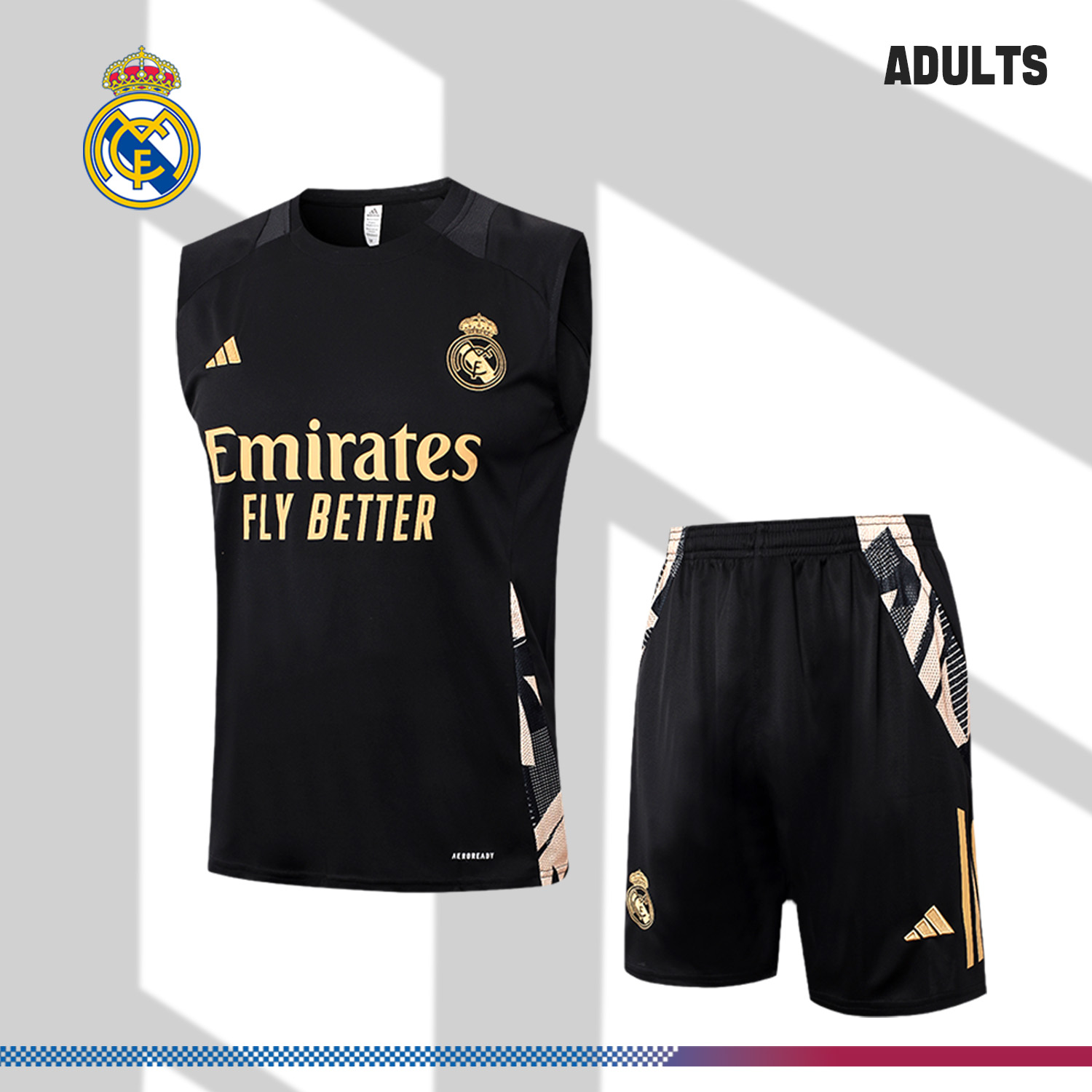 2024/2025 Real Madrid black adult vest training suit (Adult Kit)