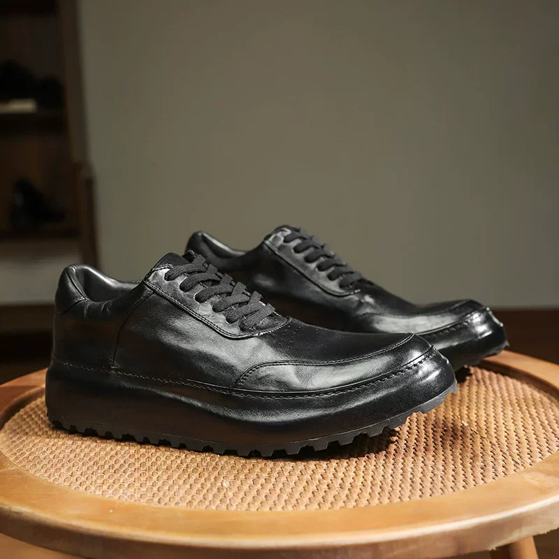 Goodyear hand-washed horse leather casual board shoes
