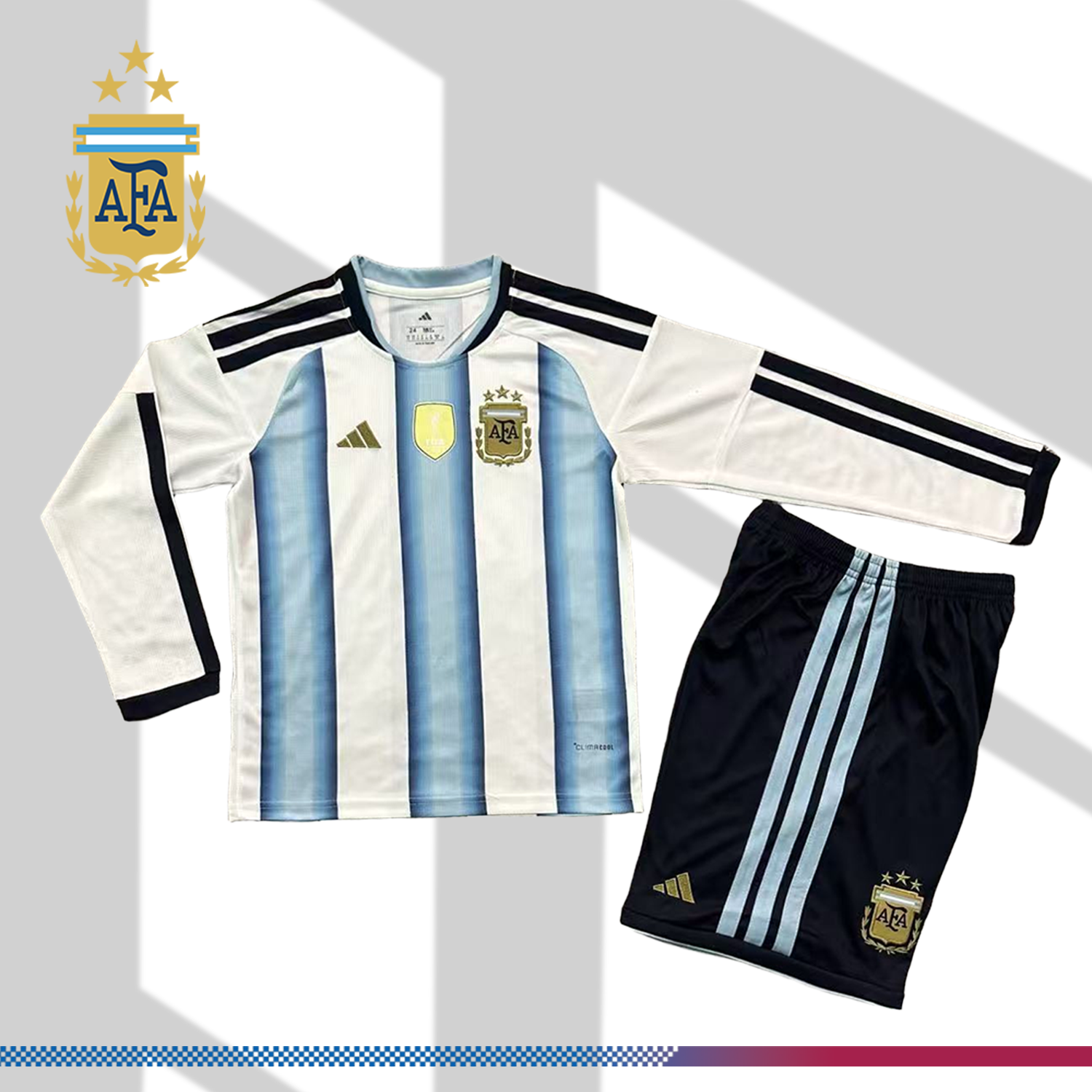 2026 Argentina Home Long sleeves Football Shirt (Kids Kit socks)