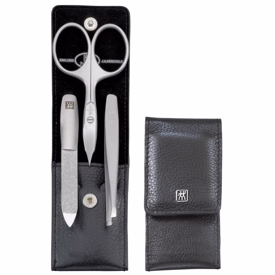 Premium Manicure Set 3pcs. Leather, black