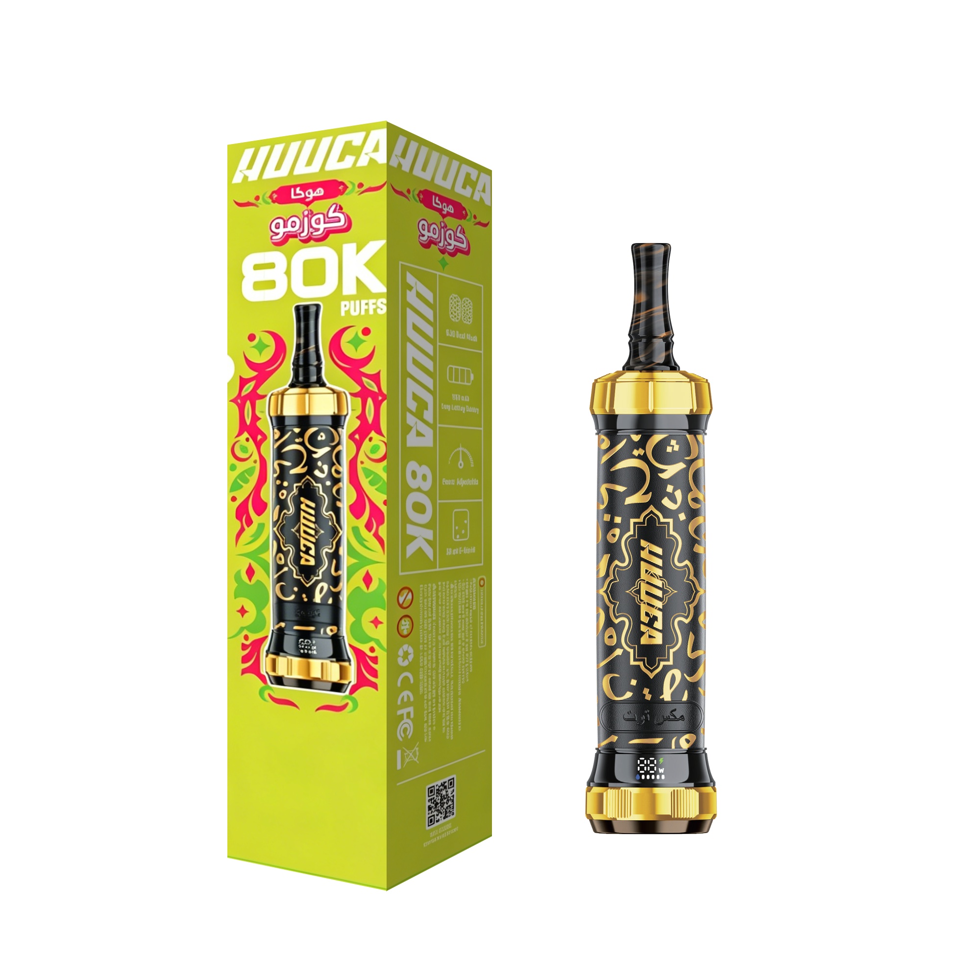 HUUCA 80K Puffs 3mg Rechargeable DTL Hookah Pen