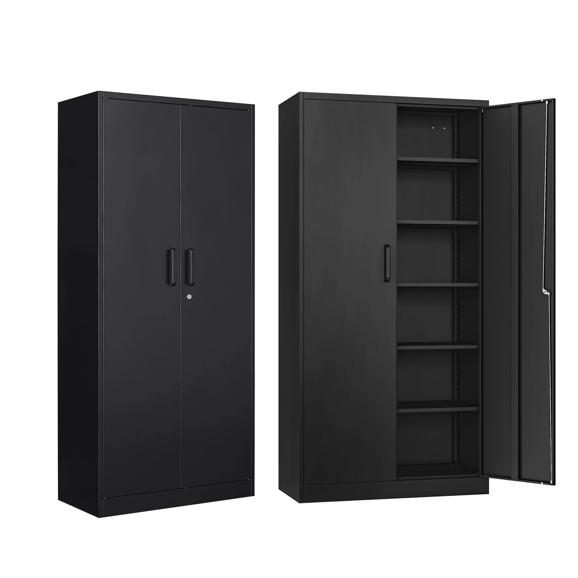 SISESOL 71" Metal Garage Storage Cabinet with 2 Doors