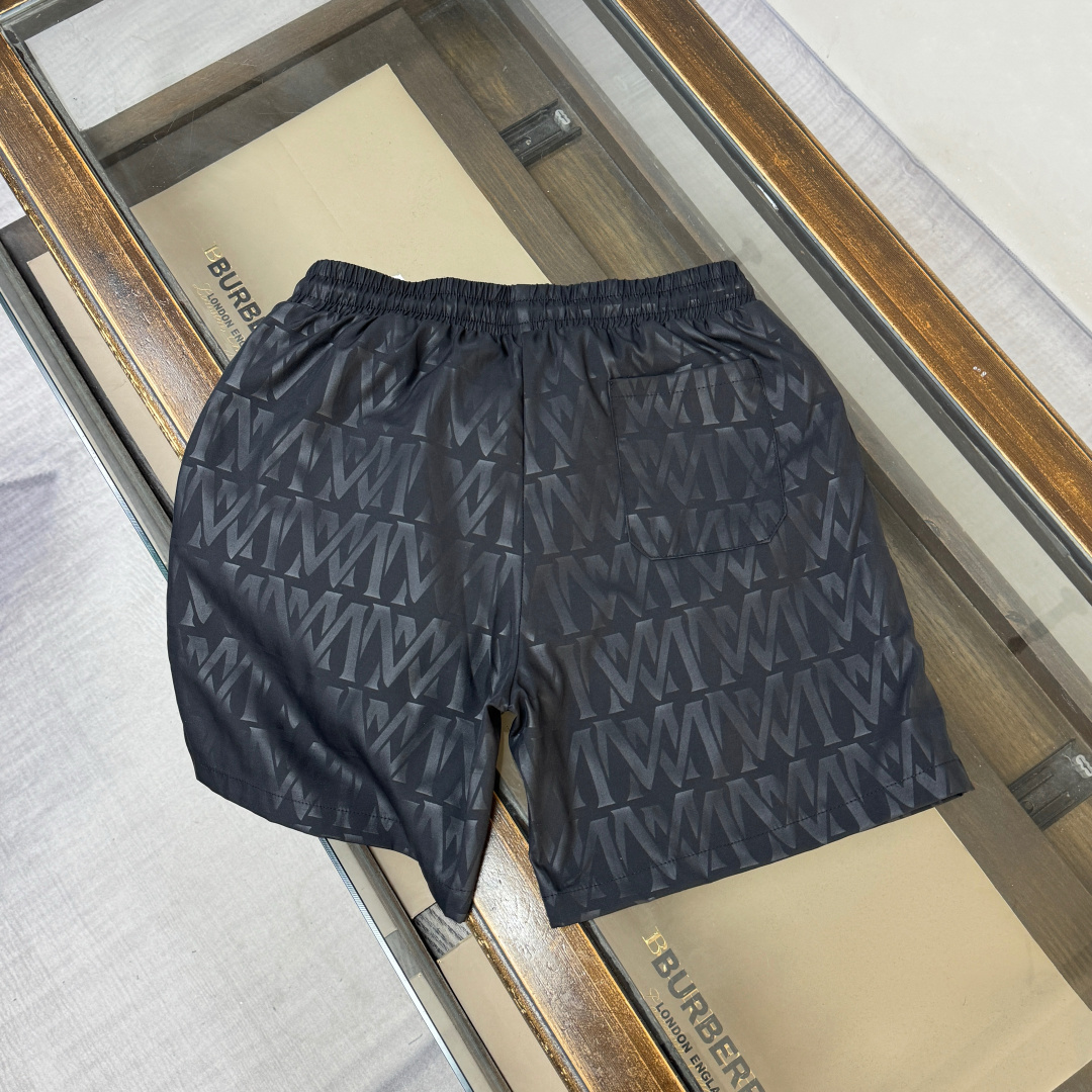 Moncler Style Tonal Black Geometric M Monogram Shorts