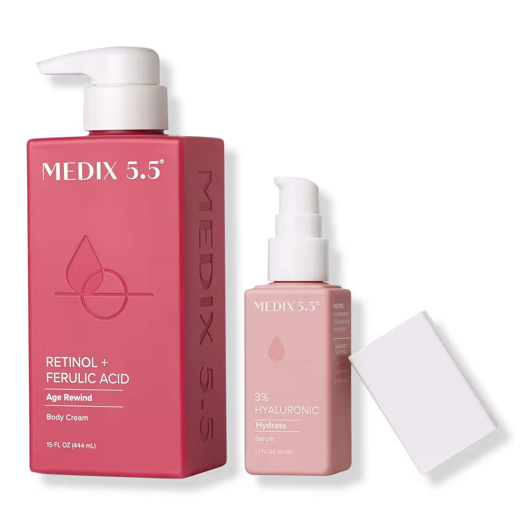 Medix 5.5  Retinol Body Lotion & 3% Hyaluronic Acid Serum Anti Wrinkle Hydration 2PC Set
