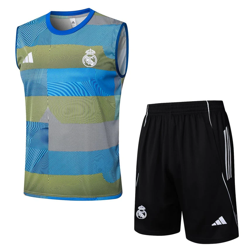 Real Madrid Tank Top Shorts Men 2025 2026 Blue Green