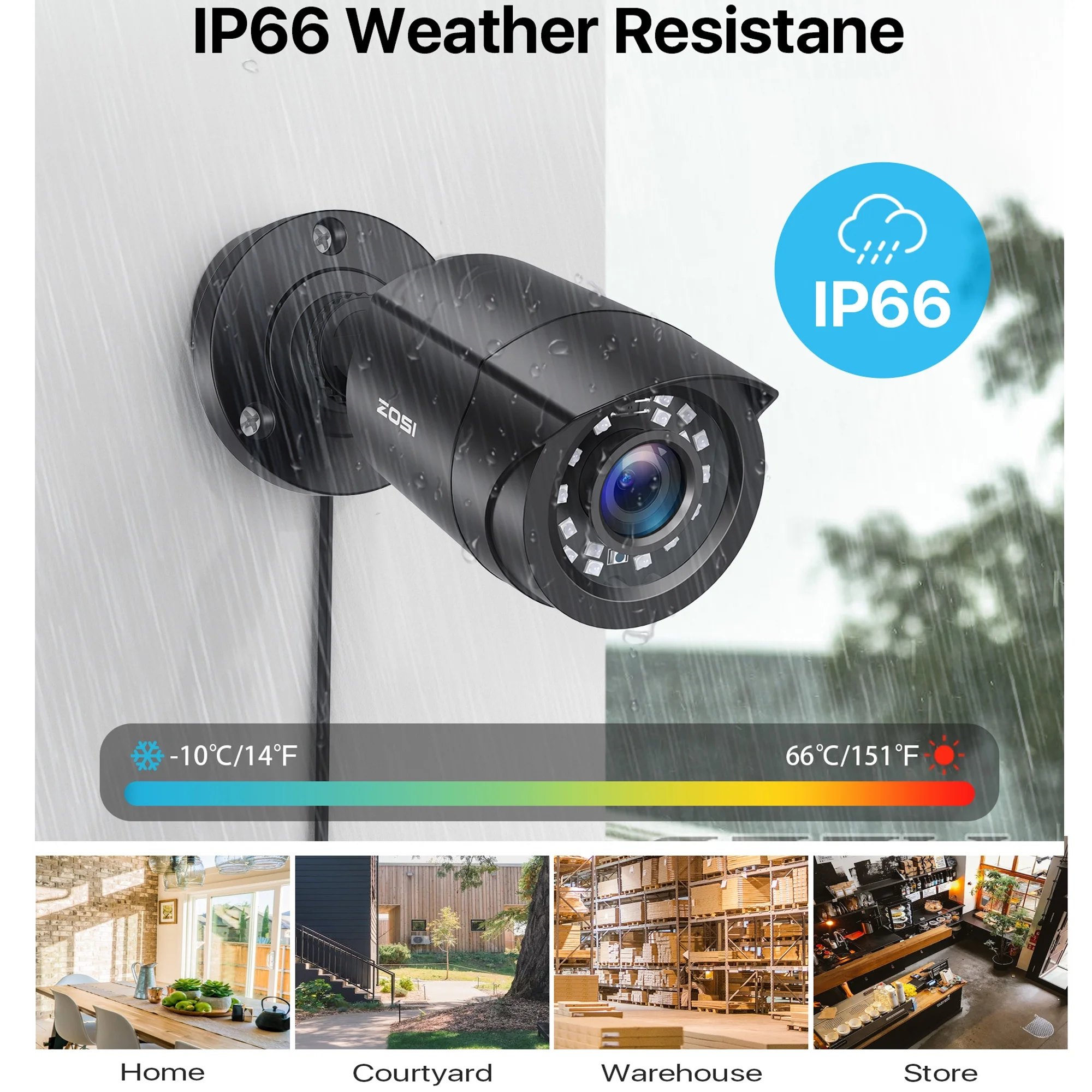 ZOSI H.265+ 8CH 5MP Lite DVR 1080P Home Security Camera System Outdoor, 8pcs 1080P 1920TVL Surveillance Weatherproof Bullet Cameras,80ft IR Night Vision,Motion Alert,Remote Access(No HDD , Wired)