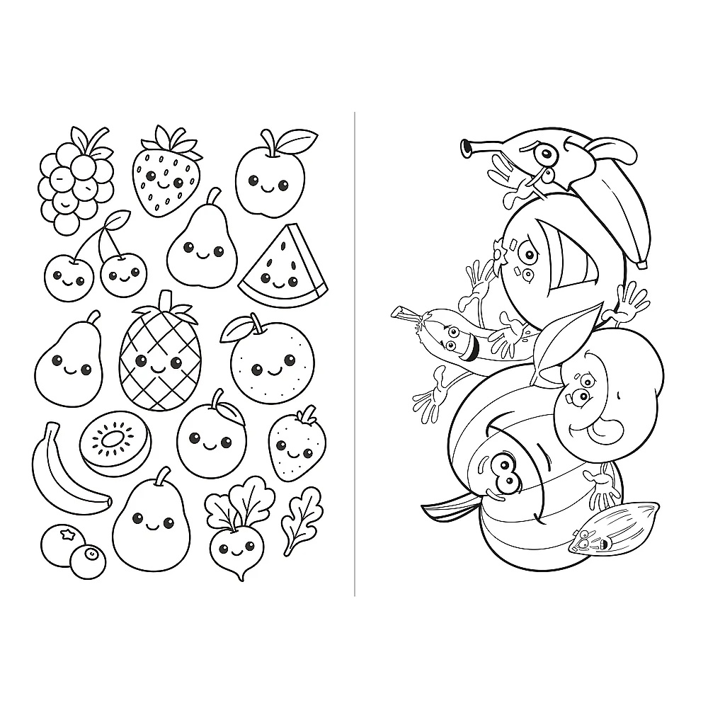 Książka Aktywizująca Owoce I Warzywa, Kolorowanka