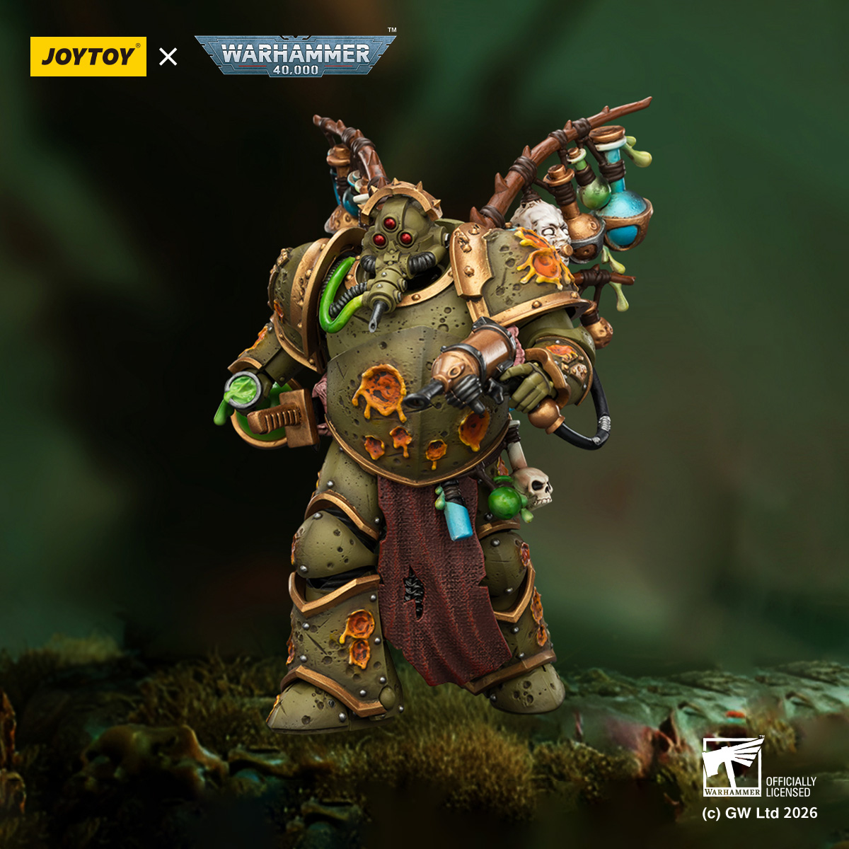 JOYTOY Warhammer 40k 1: 18 Death Guard Biologus Putrifier and Tallyman - JOYTOY WORLD