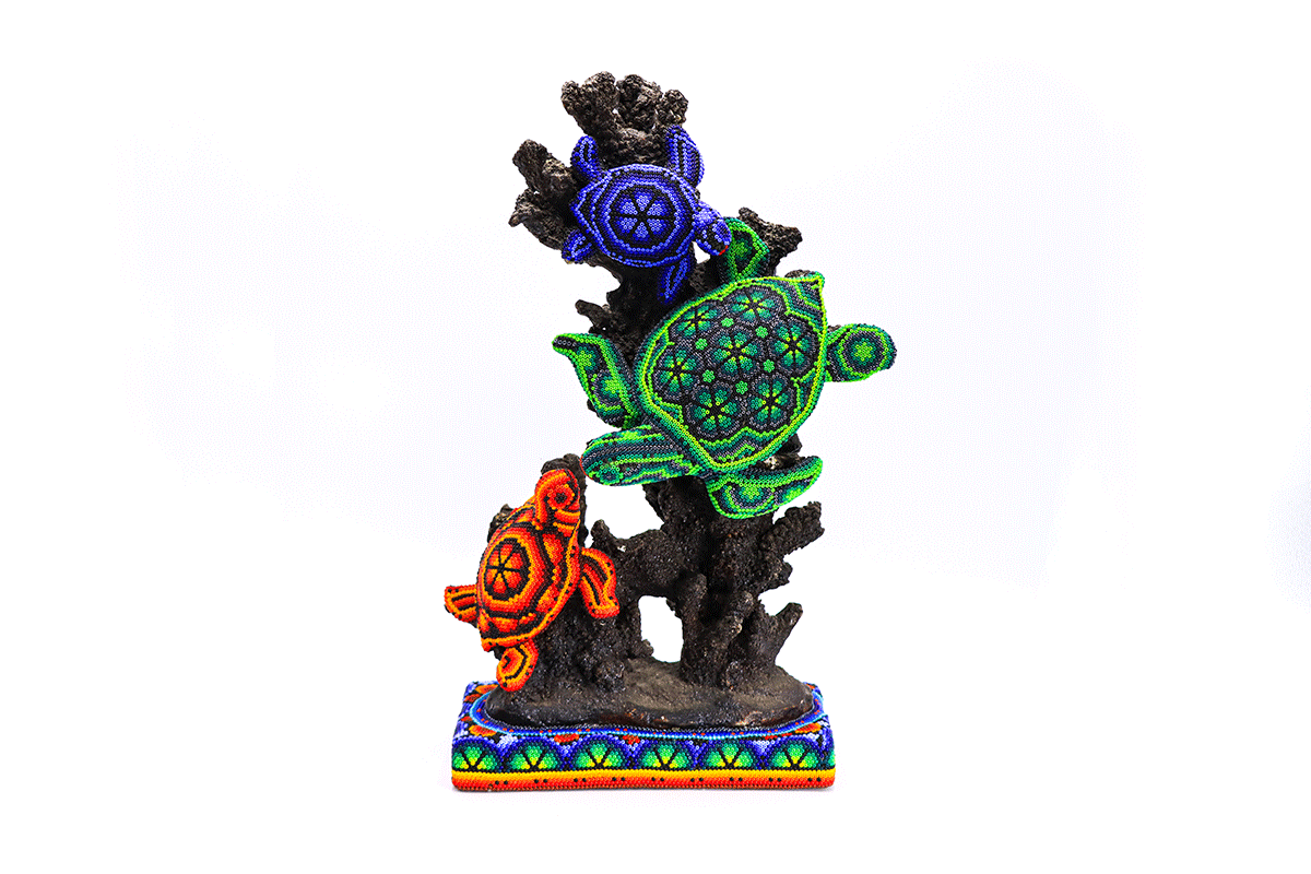 Tortugas Arrecife - Obra de Arte Huichol