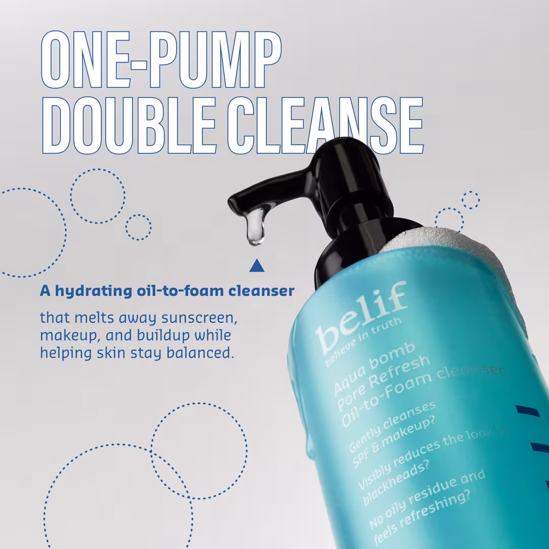 belif  Aqua Bomb Pore Refresh Oil-to-Foam Cleanser