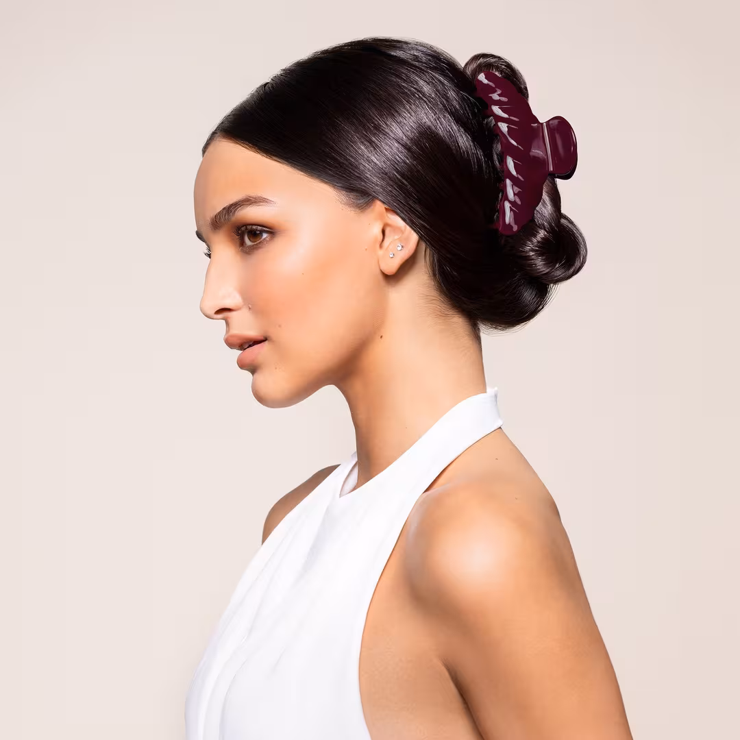 The Hair Edit  Bordeaux Burgundy Claw Clip