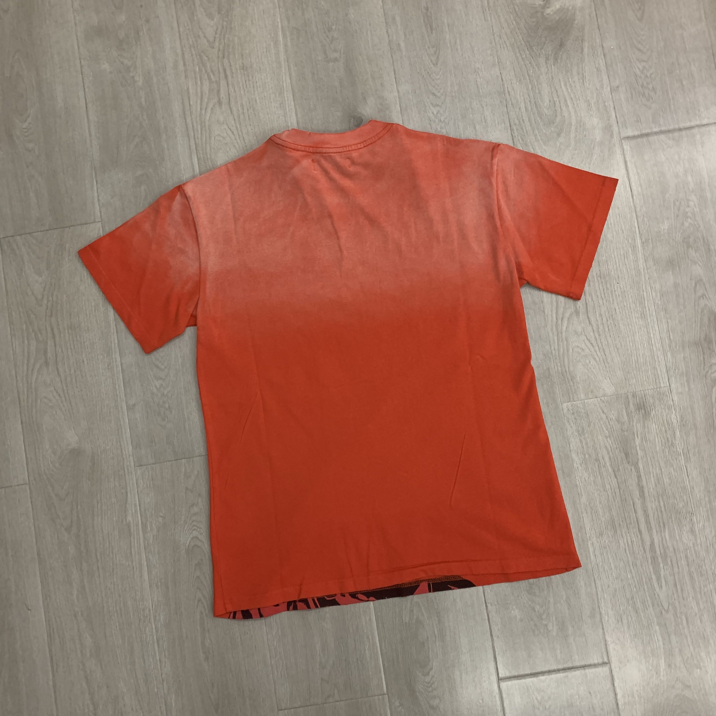 White ink direct spray with rhinestone embellishment, water-damaged vintage short-sleeved T-shirt.style 8