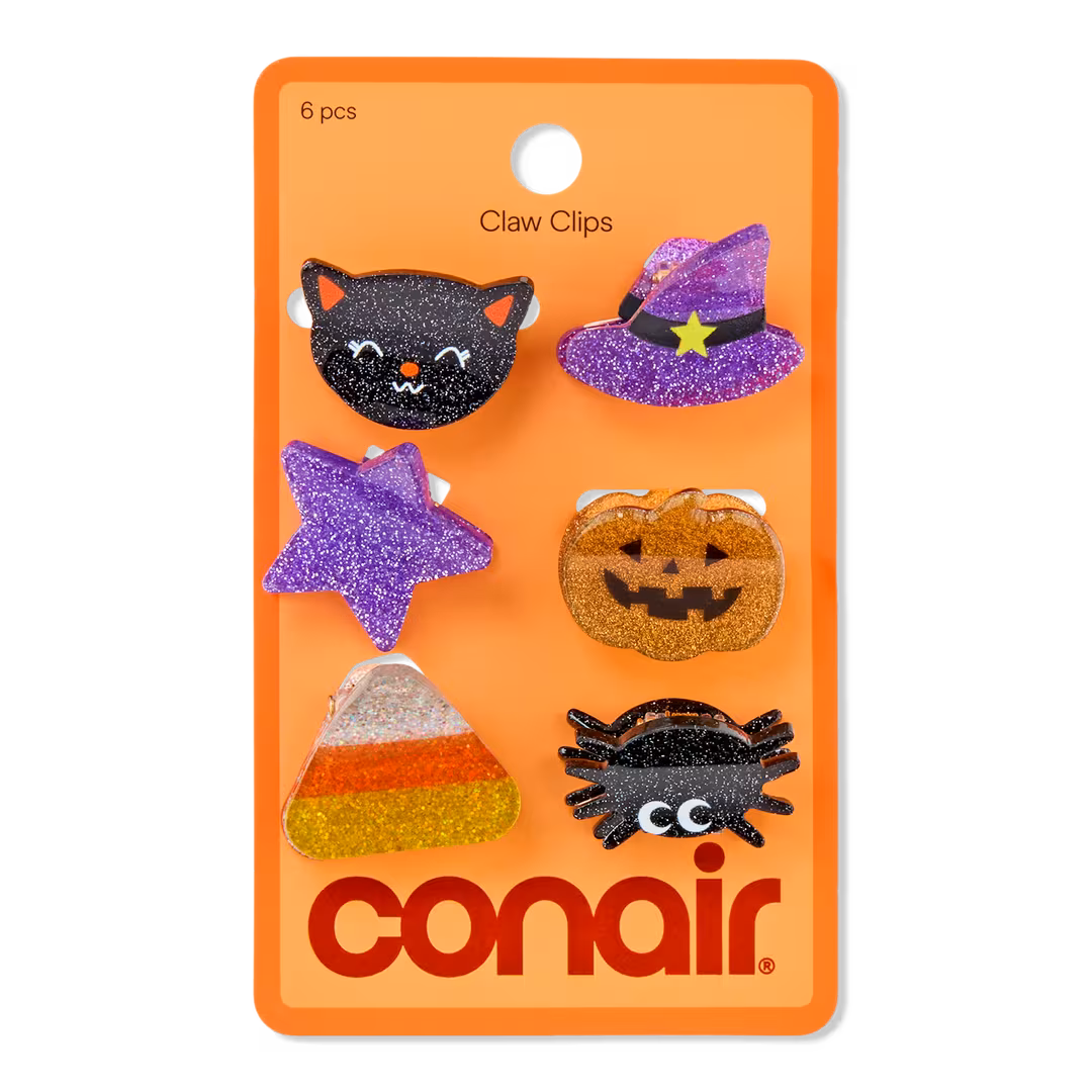 Conair Accessories  Halloween Mixed Acrylic Claw Clips 6 Pack