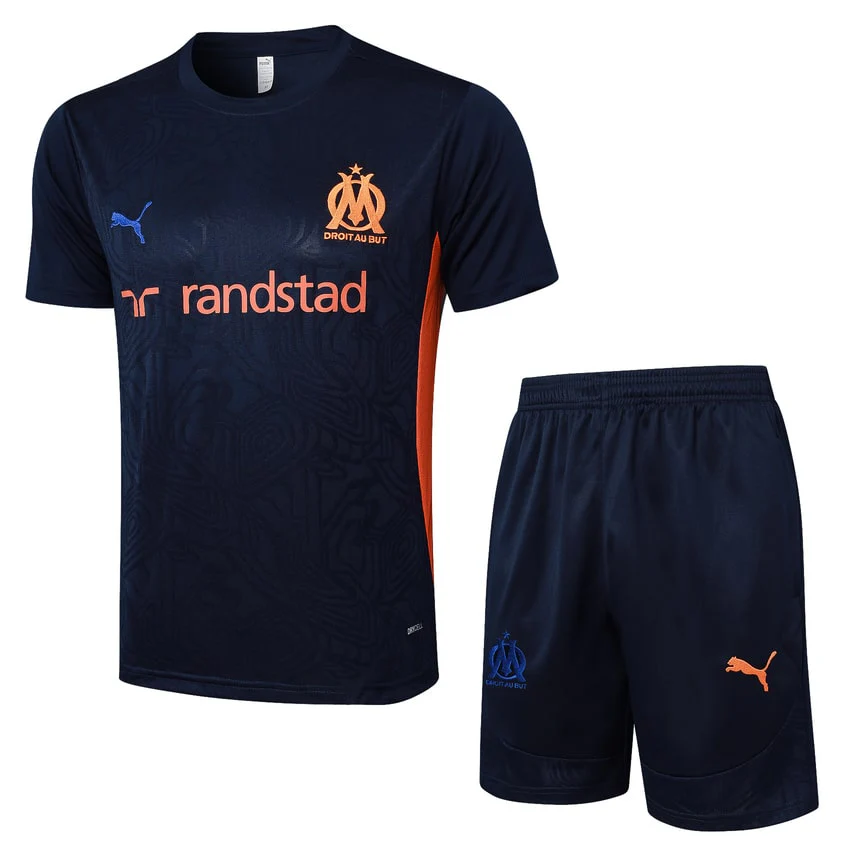 Marseille OM Jersey Shorts Set Men 2025 2026 Dark Blue