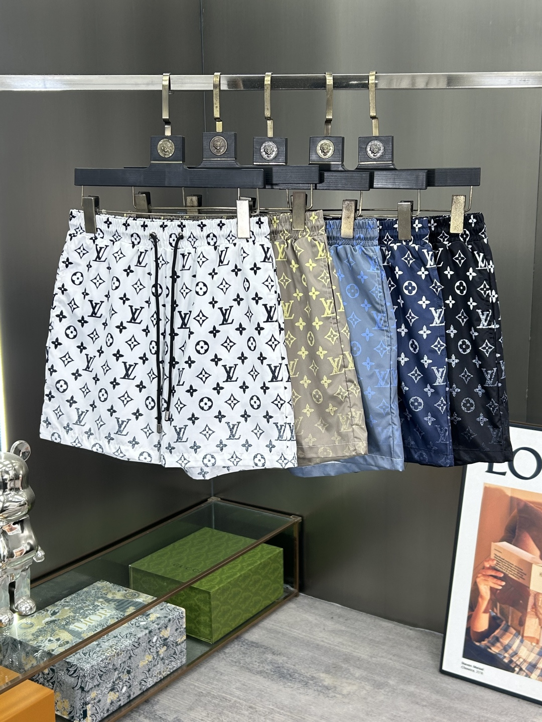 LV Style All-Over Gradient Monogram Casual Shorts