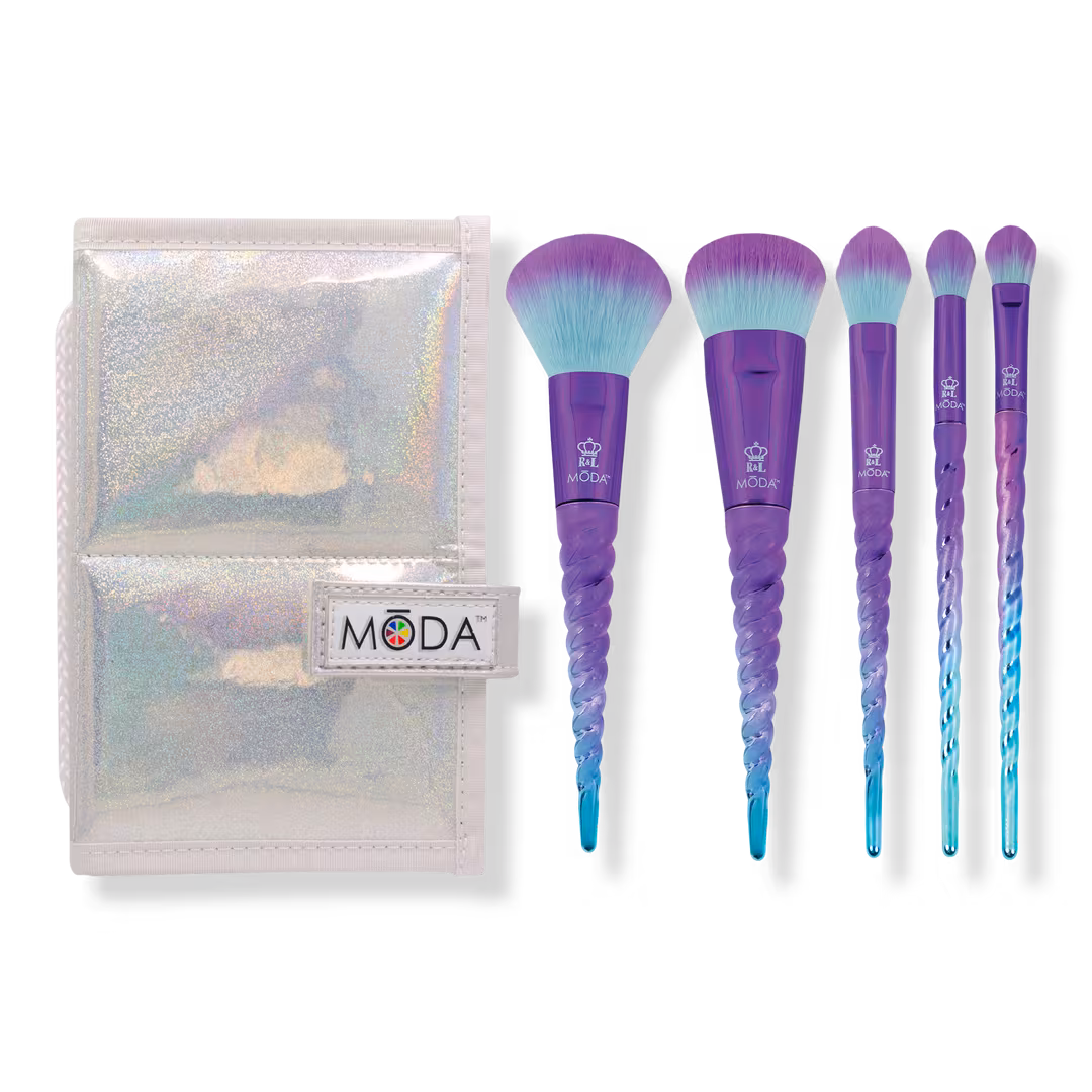 MŌDA  Mythical Celestial Blue Flip Makeup Brush Kit