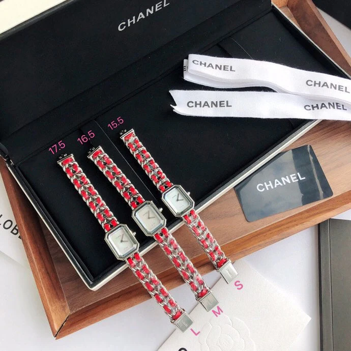 Chanel Watch PREMIERE ROCK SILVER CASE RED LEATHER