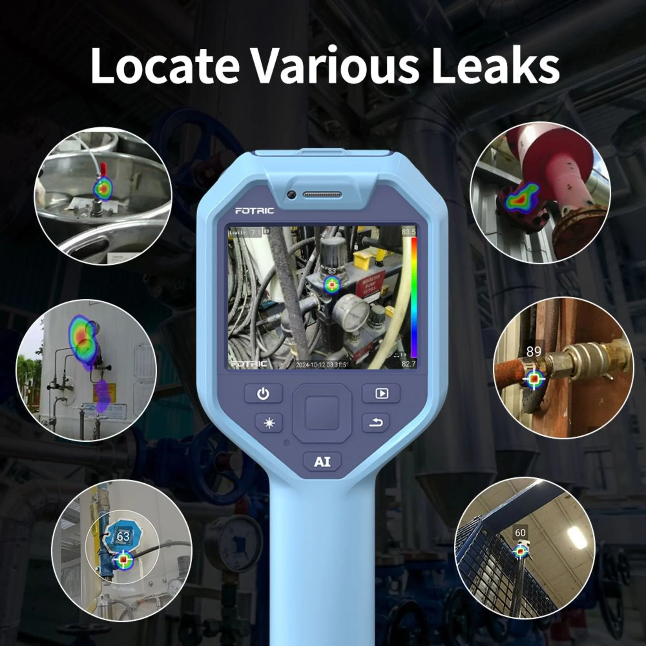 FOTRIC TD2 Acoustic Imager,64 MEMS Digital Microphones,Industrial Acoustic Imaging Camera,Compressed Air Leak Detection,66���52��FOV,13 Megapixel,2~100kHz Frequency Range, 3.5