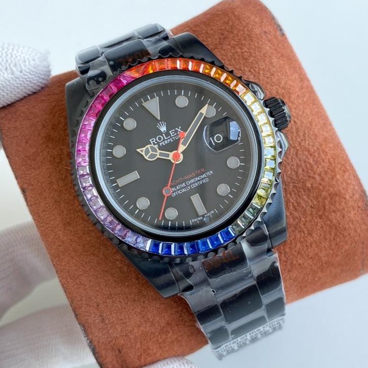 Rolex Watch SUBMARINER DATE 40 CUSTOM RAINBOW ALL BLACK LIMITED EDITION Watch