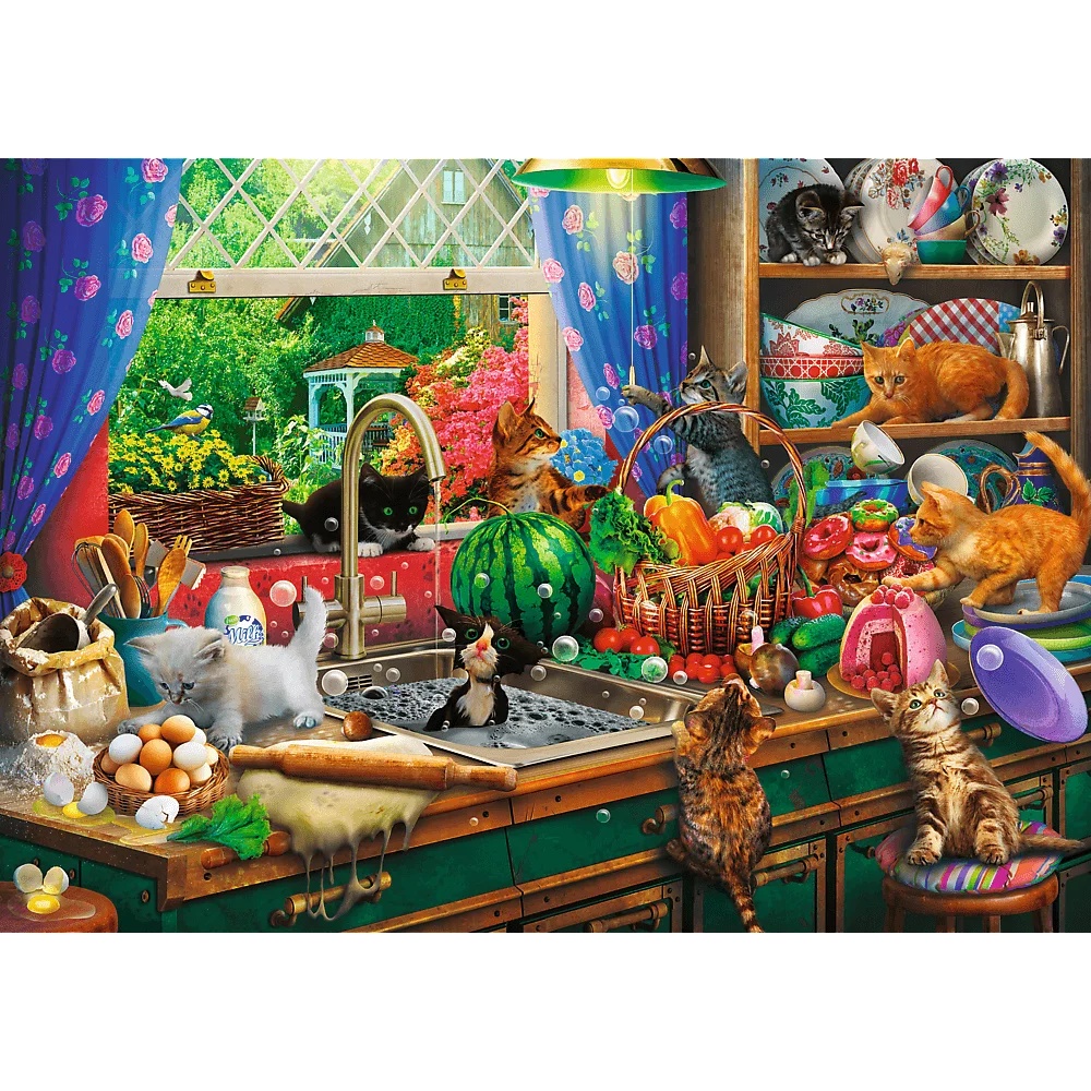 Puzzle Premium Plus Quality 1000 El. Tea Time: Kociaki Rozrabiaki