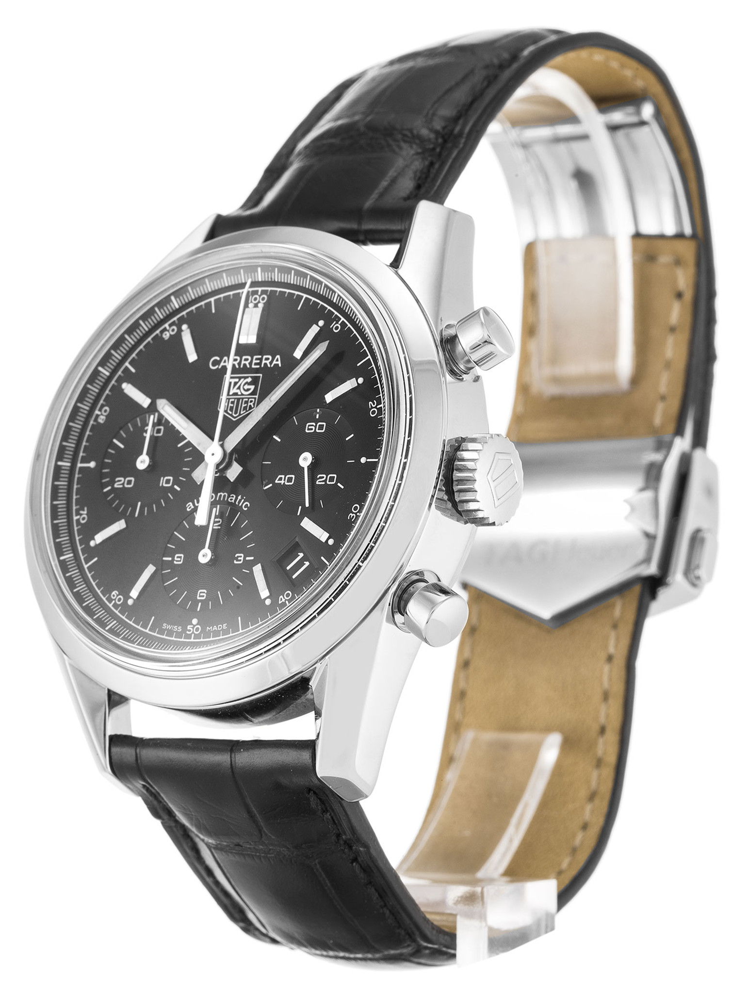 Replica Tag Heuer Carrera CV2111.FC6180 Black Dial Stick Markers 37MM