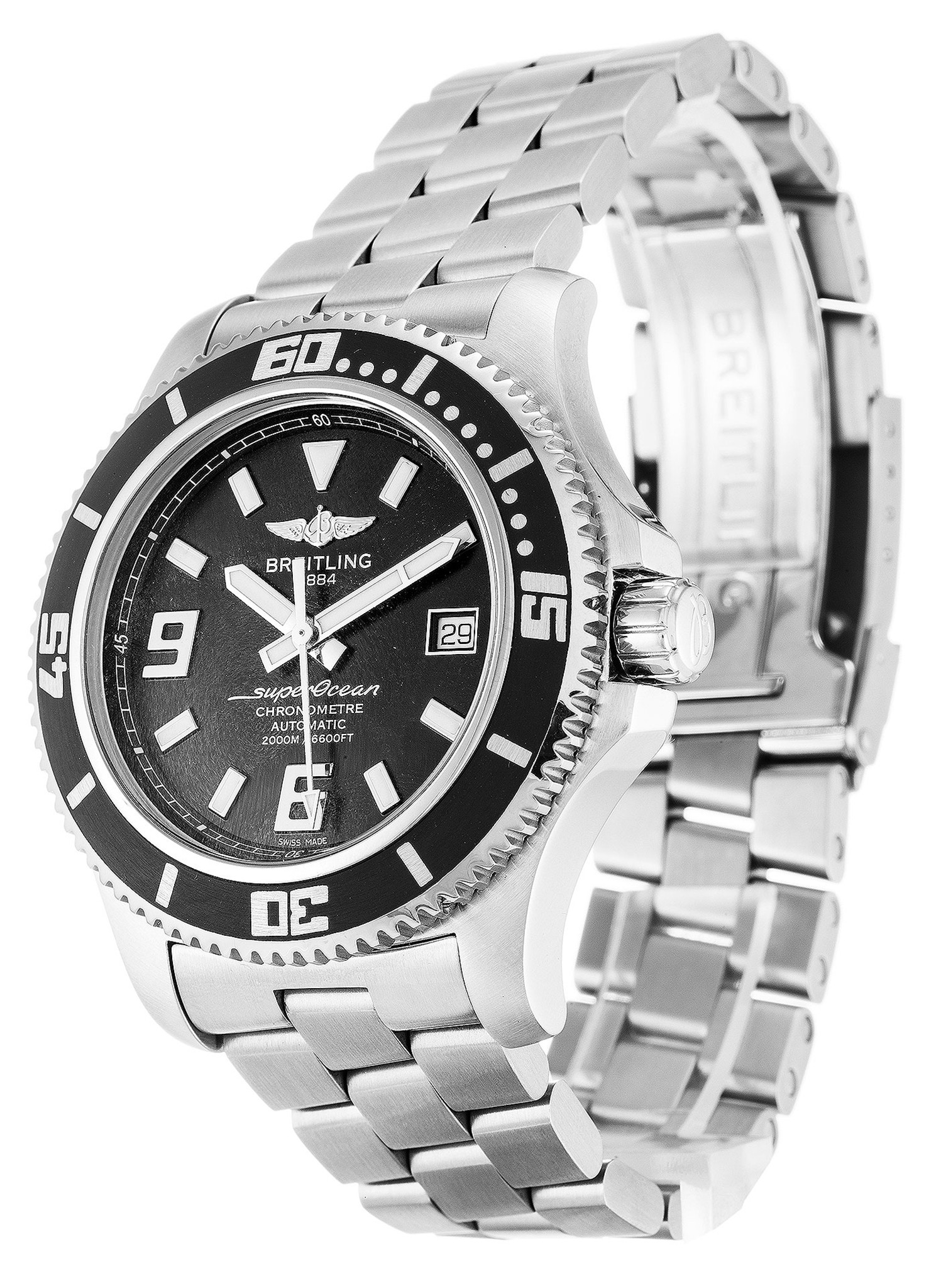 Replica Breitling SuperOcean Black Dial Stick Markers A17391