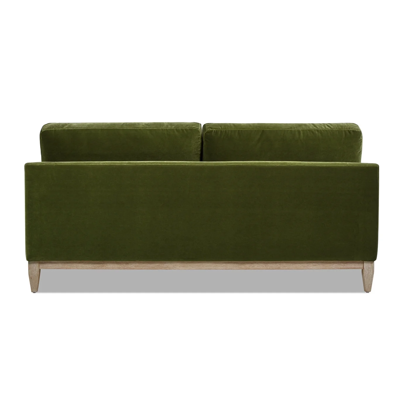 Velvet Sofa Couch, Mid Century Modern 75.5 inch 3-Seater Sofa with Back Cushions and 2 Bolster Pillows, for Small Space,Bedroom, Apartment, Olive Green