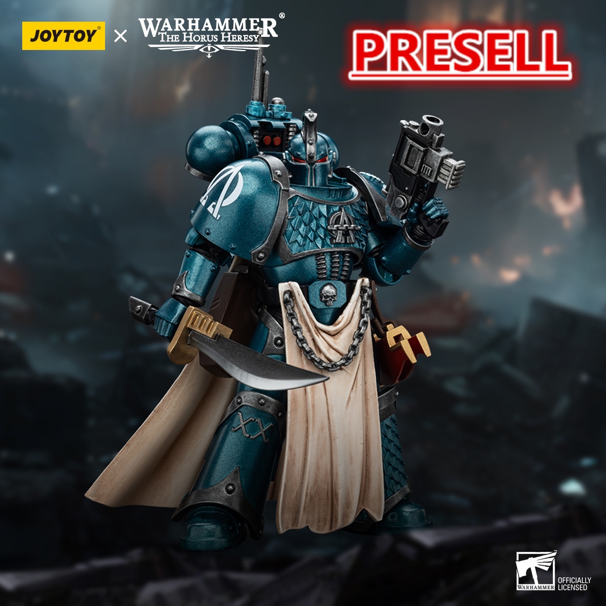 JOYTOY Warhammer The Horus Heresy 1: 18 Alpha Legion Legion Praetor with Power Sword and Harrowmaster Armillus Dynat - JOYTOY WORLD