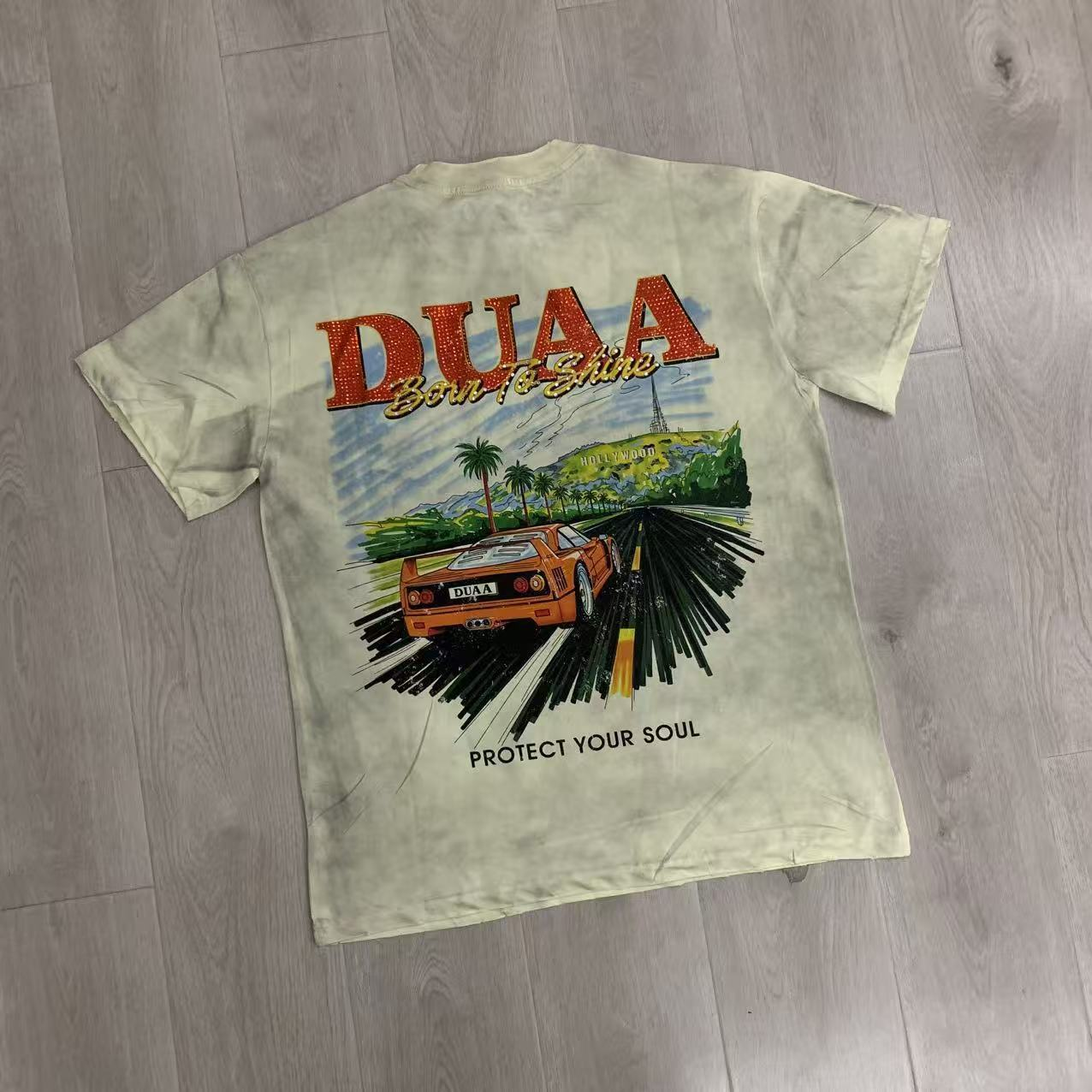 The latest trendy brand diamond-studded fashionable short-sleeved T-shirt